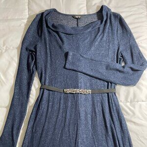 Long-sleeve Blue Sweater Dress